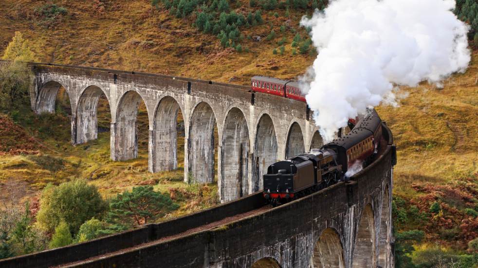 Jacobite Express on Glenfinnan viaduct